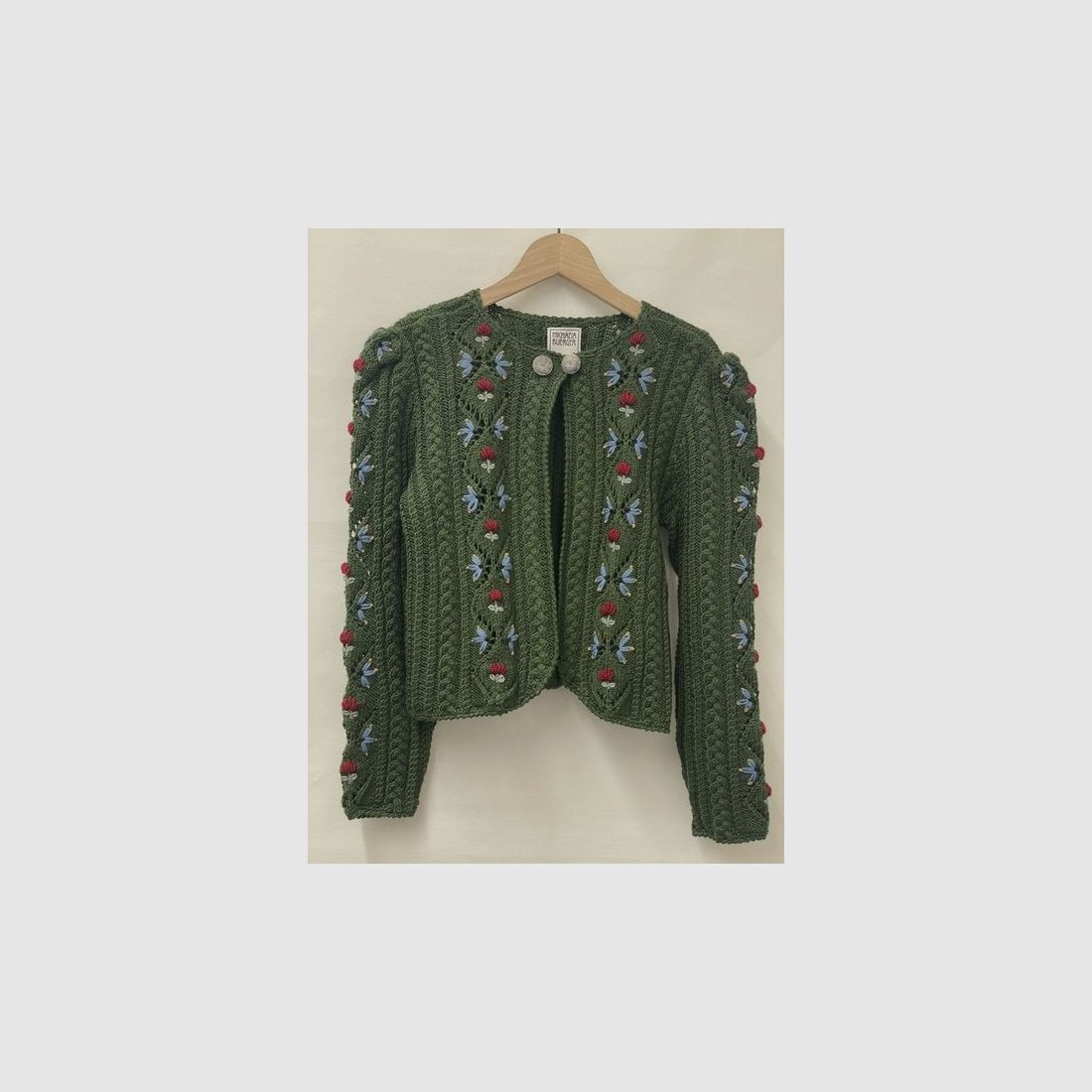 Michaela Buerger Johanna Handknitted Merino Wool Cardigan — Hunter Green