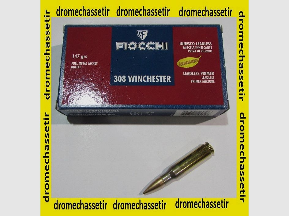 1 Schachtel neue 20 Patronen Kaliber .308 Winchester, Fiocchi 147 Grain FMJ