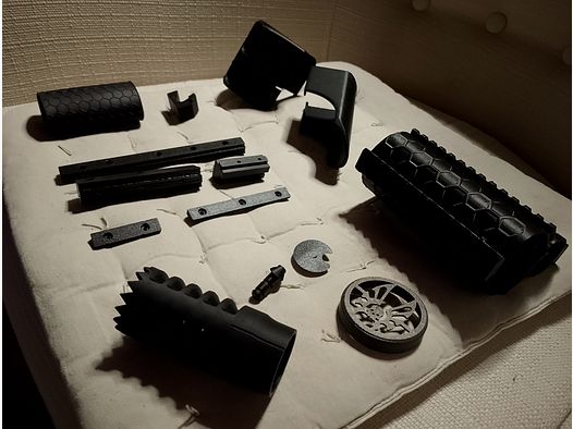 Aea HP max. grand ensemble de pièces de tuning, augmentation de la tige d'impression 3D, adaptateur de poignée en caoutchouc, adaptateur de rail, affichage de tir unique, couverture de frein de bouche, etc.