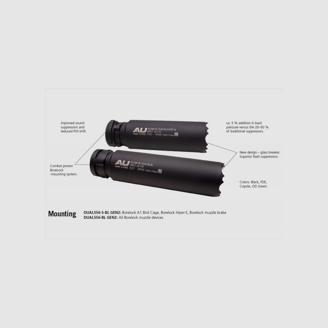 ASE UTRA DUAL 556 GEN2 223 BORELOCK SILENCIEUX, image 3 sur 7