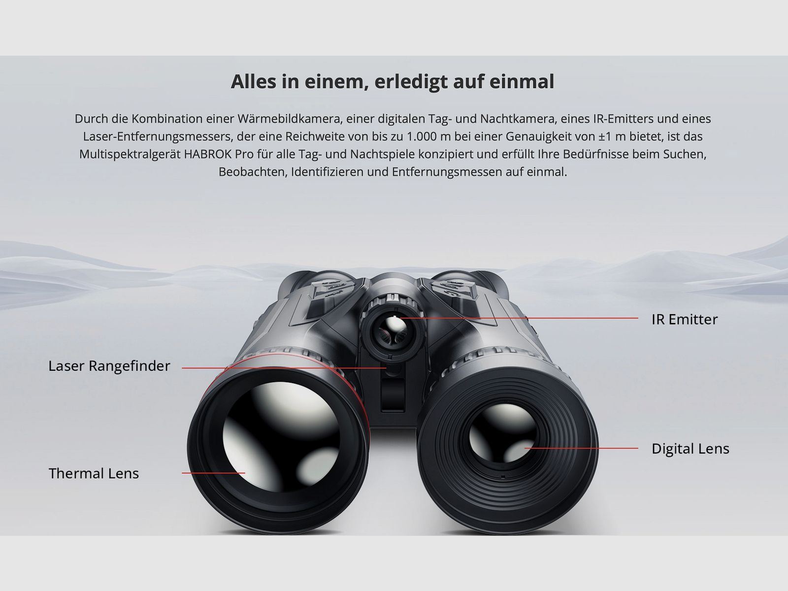 Hikmicro Binocular Habrok Pro HQ50L Wärmebild/Nachtsicht/Digitalkamera 850Nm 3840 × 2160