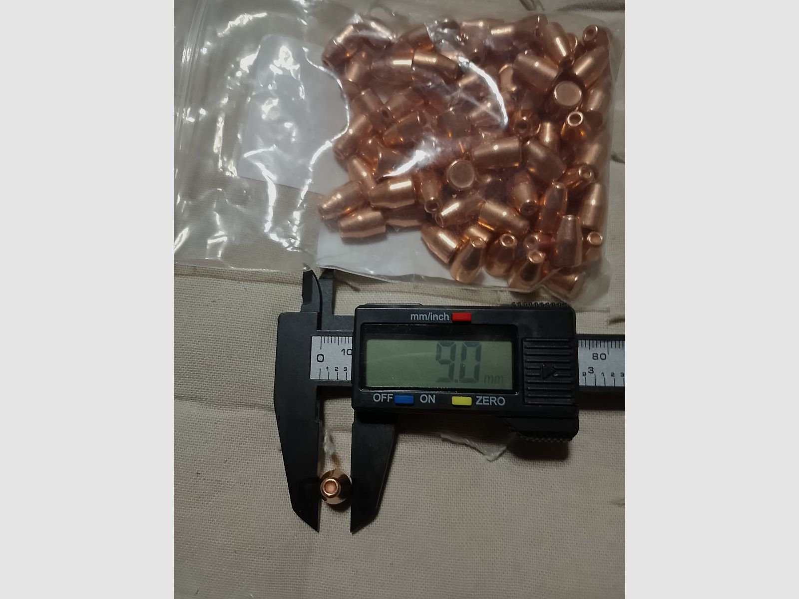 LOS Proyectiles de punta hueca recubiertos de cobre 9mm de diámetro .356 peso 123 gr 90 piezas para por ejemplo HP max