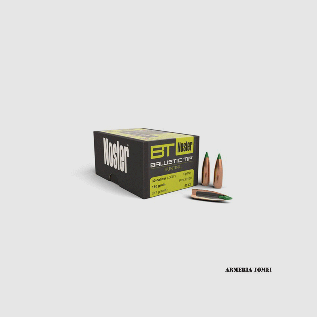 RELOADING BULLE – NOSLER – CAL .30 (.308″) SPITZER 150GR BALLISTIC TIP HUNTING (50 PCS)