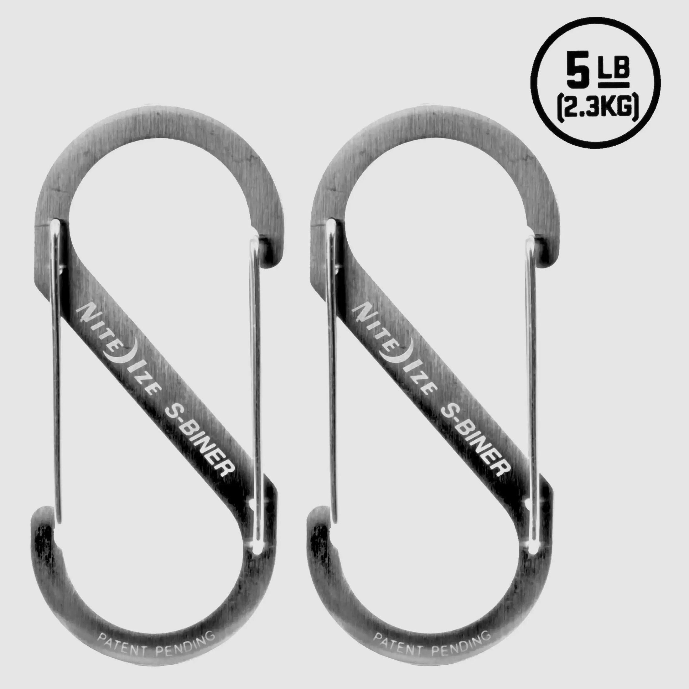 Nite Ize Nite Ize Mousqueton S-Biner Taille 1 Acier inoxydable 2-pack - Noir