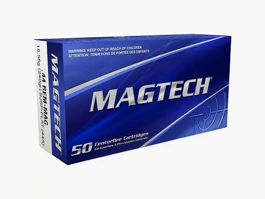 Magtech .44 RemMag SJSP Flat deelmantel vlakke kop 240 gr. 44A - 50 stuks.