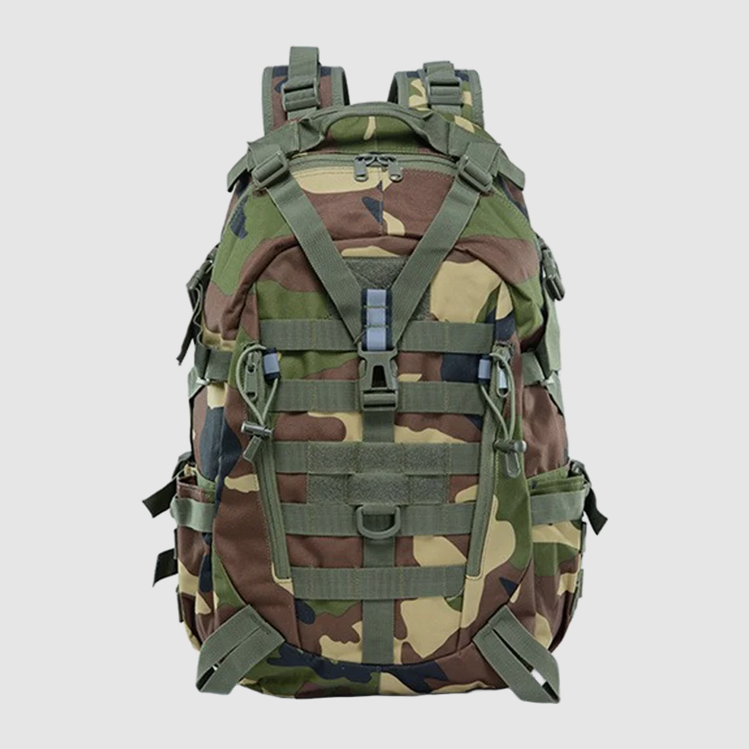 40L Men's Hiking Backpack with Molle System: Comfort, Organization, Safety for Every Outdoor Adventure (Green Brown)