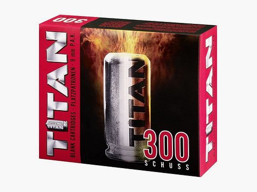 Perfecta Titan 9 mm P.A.K. Platzpatronen - 300 Stk. Set