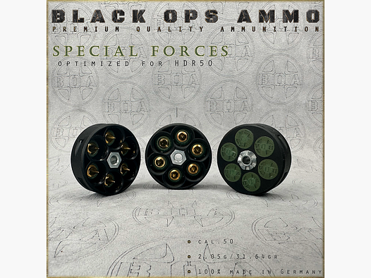 18x + 2 Forces Spéciales MUNITIONS NOIR OPS AMMO HDR 50 cal.50 munitions T4E Umarex HDR50 TR50