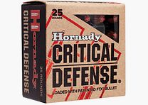 Hornady Critical Defense 9mm Luger 115GR FTX 25 cartridges