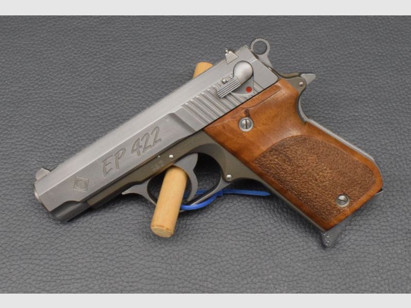 Erma Pistole Modell EP 422, Kaliber 22lr, stainless, sehr gut