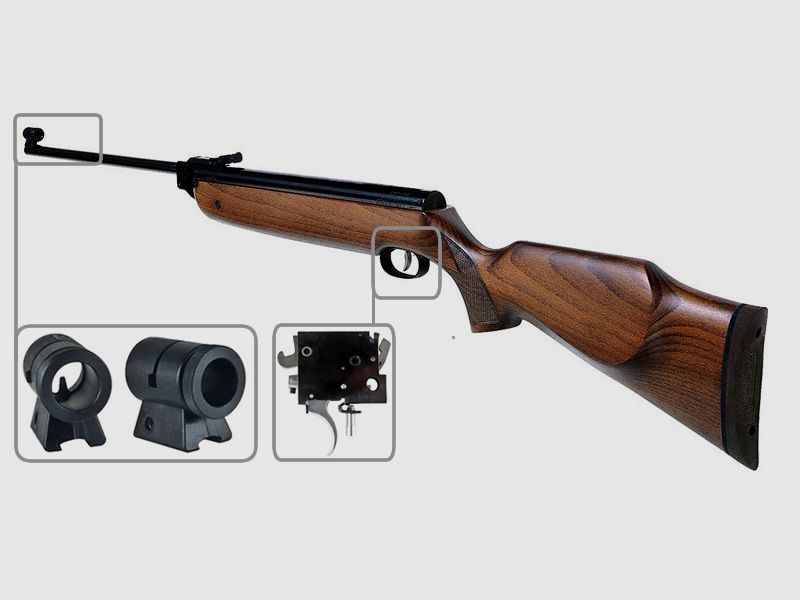 Knicklauf Luftgewehr Weihrauch HW 80 Buchenholzschaft glatt Kaliber 5,5 mm (P18)