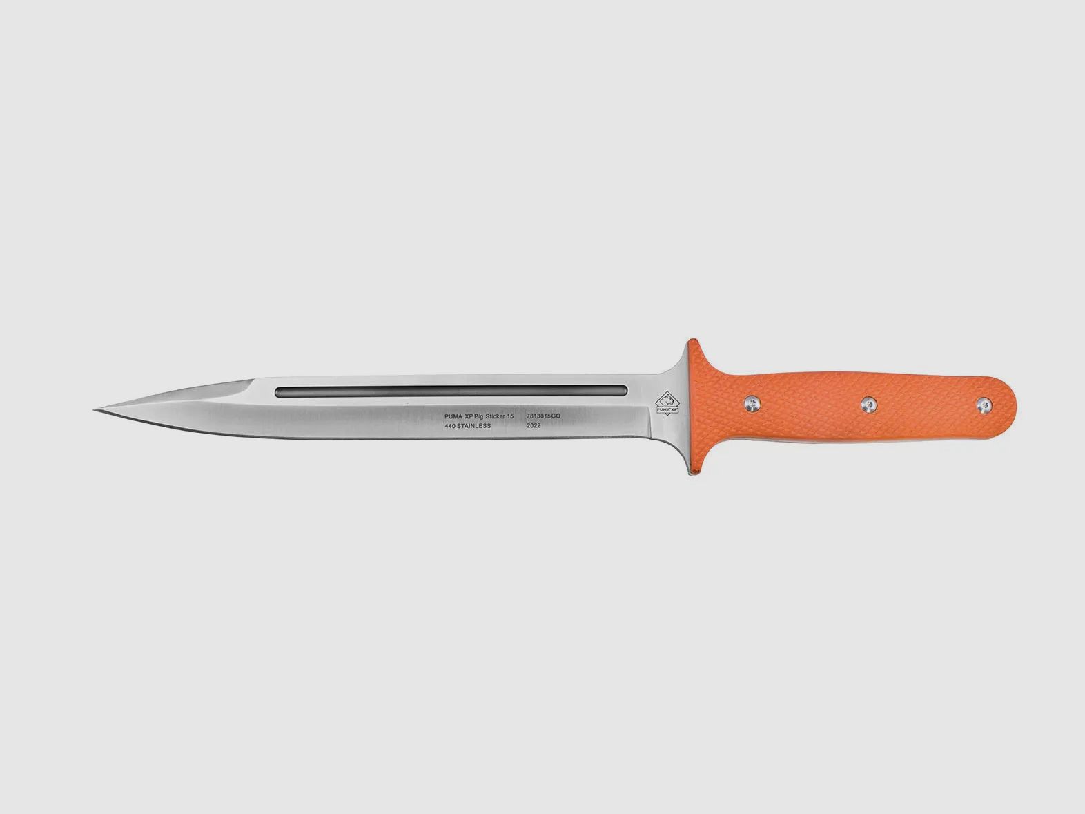 PUMA XP pig sticker 15, Abfangmesser, Orange G10 mit Fischhaut, Kydex Scheide