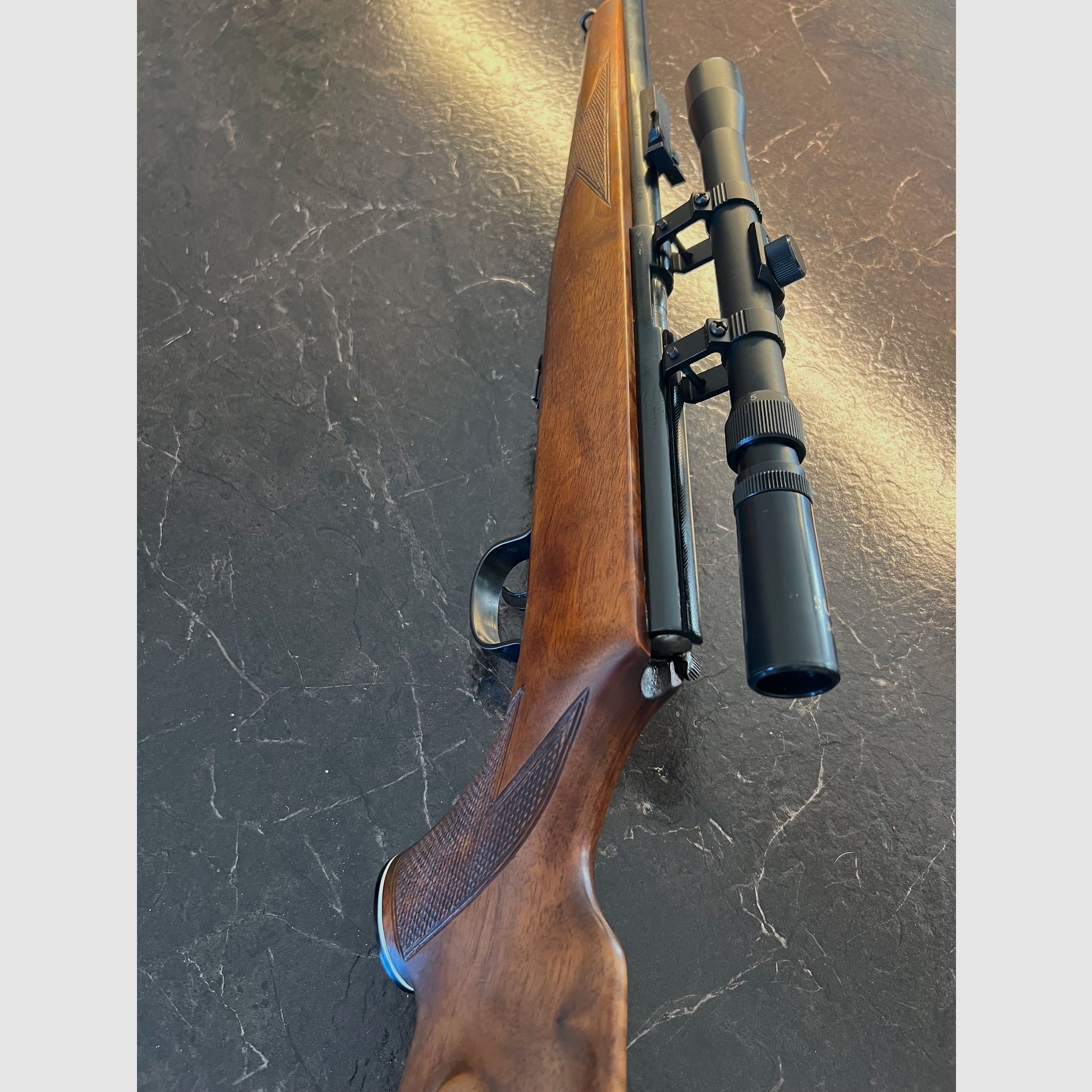 Voehre .22 with Sutter scope. 3-7x20