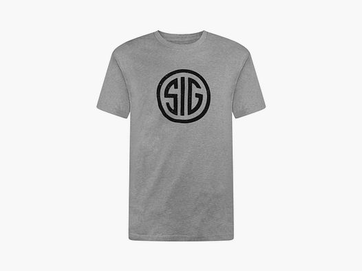 Camiseta SIG SAUER Gris Desgastada con Marca SIG
