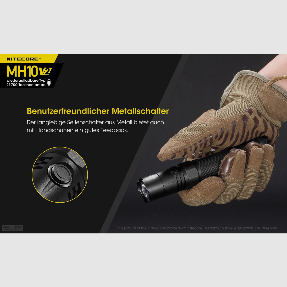 Nitecore MH10V2 Taschenlampe MH10 V2 1200 Lumen