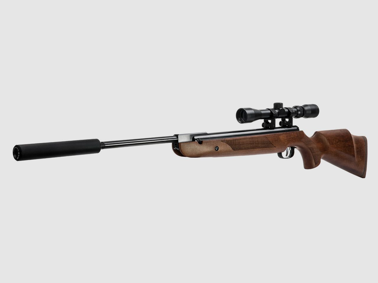 Knicklauf Luftgewehr Weihrauch HW 95 Luxus SD Buchenholzschaft 1/2 Zoll UNF SchalldĂ¤mpfer Kaliber 5,0 mm (P18)