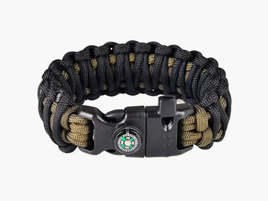 EDCX EDCX Feuerstarter Survival Armband Double Cobra - Schwarz / M