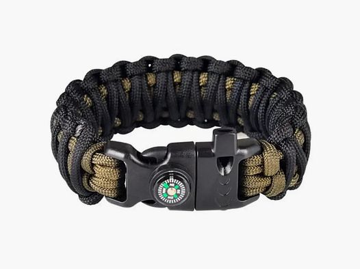 EDCX EDCX Feuerstarter Survival Armband Double Cobra - Schwarz / M