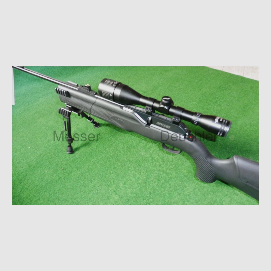 Umarex CO2 air rifle mounted with ZFR 6x42 silencer bipod 850 m2 kit
