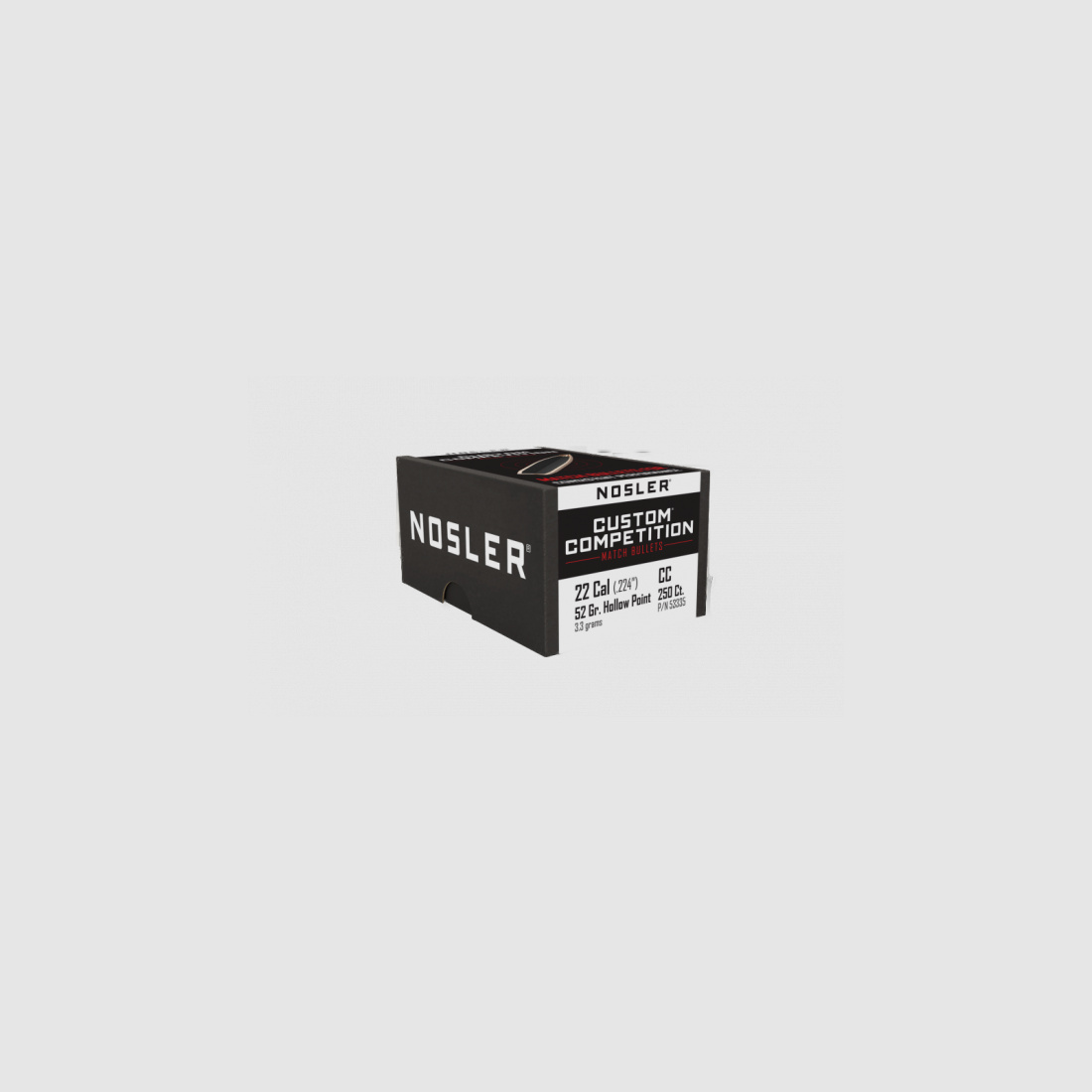 NOSLER CUSTOM COMPETITION BULLETS - .223/.224 - HPBT - 52GRS. - 250 PIECES