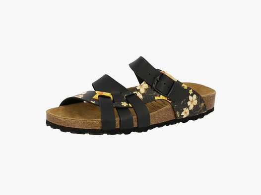 LICO Bioline Flora Pantolette 38 Schwarz-Gelb