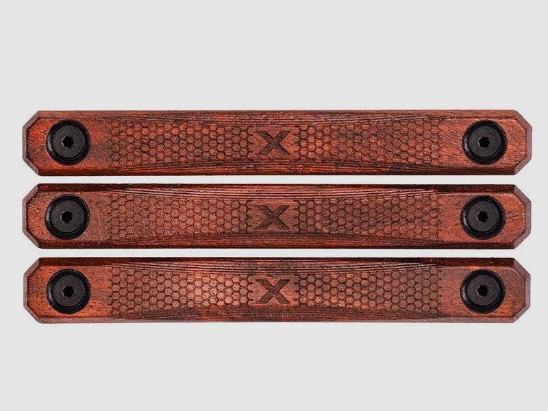 WOOX M-LOK Holz-Railcover Gen2 CHECKERED 3er SET, 2 Slots (2 M-LOK Langlöcher)