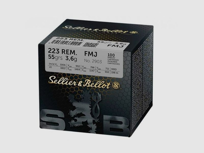 SELLIER & BELLOT .223REM - 55GRS. - 100 CARTRIDGES