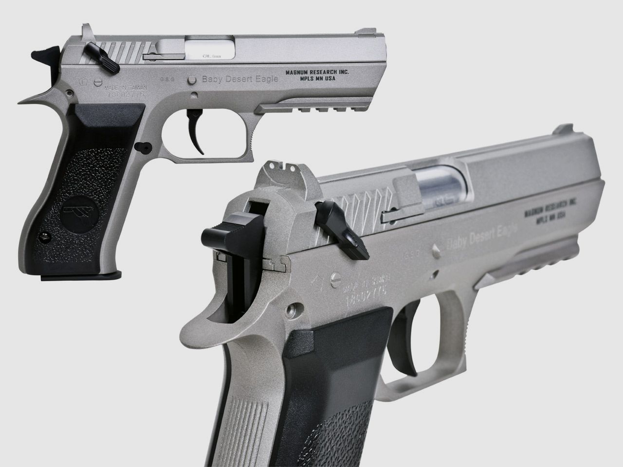CO2 Softairpistole Baby Desert Eagle, Non Blow Back, silbergrau-schwarz, Kaliber 6 mm BB (P18)
