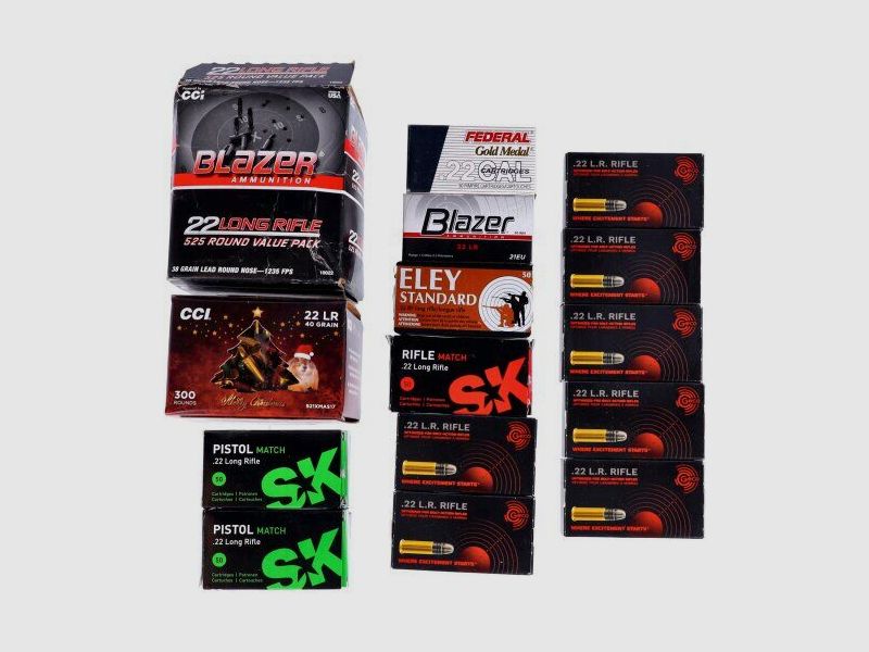 Cartucce a percussione anulare di piccolo calibro .22lfb (1350 colpi) GECO/CCI/SK/varie