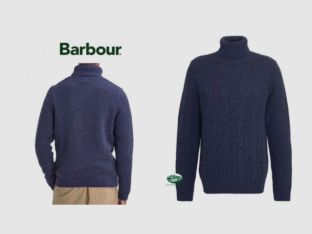 BARBOUR Daleside Pullover mit Zopfmuster in Blau