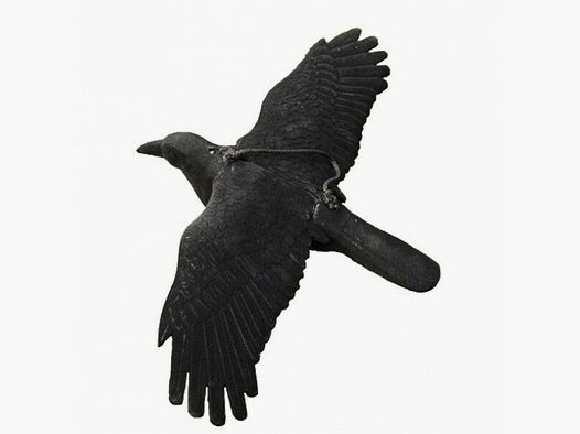 Lokvogel vliegende kraai geflockt 44x80cm incl. metalen pen