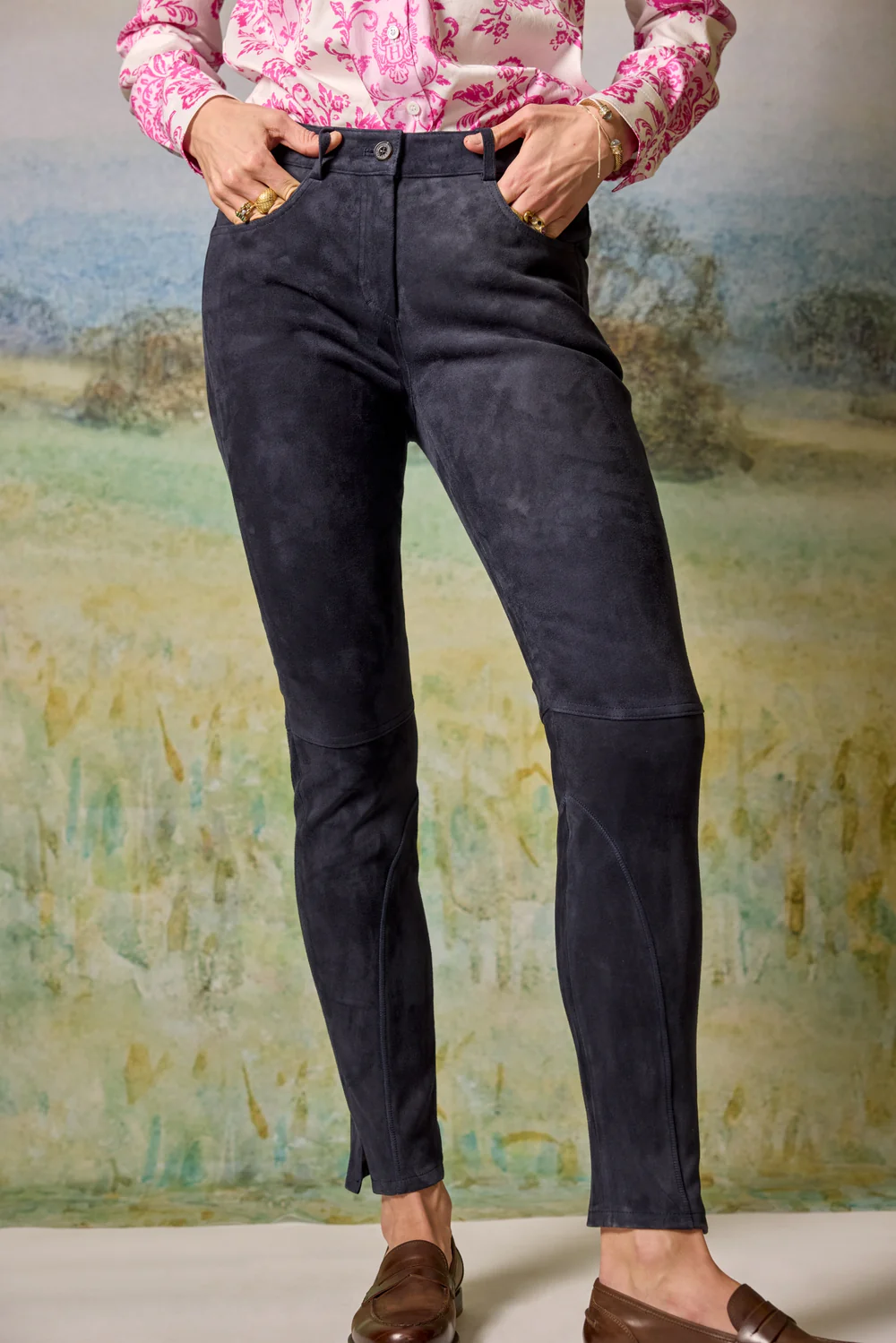 Habsburg Lederhose Zita in Dunkelblau