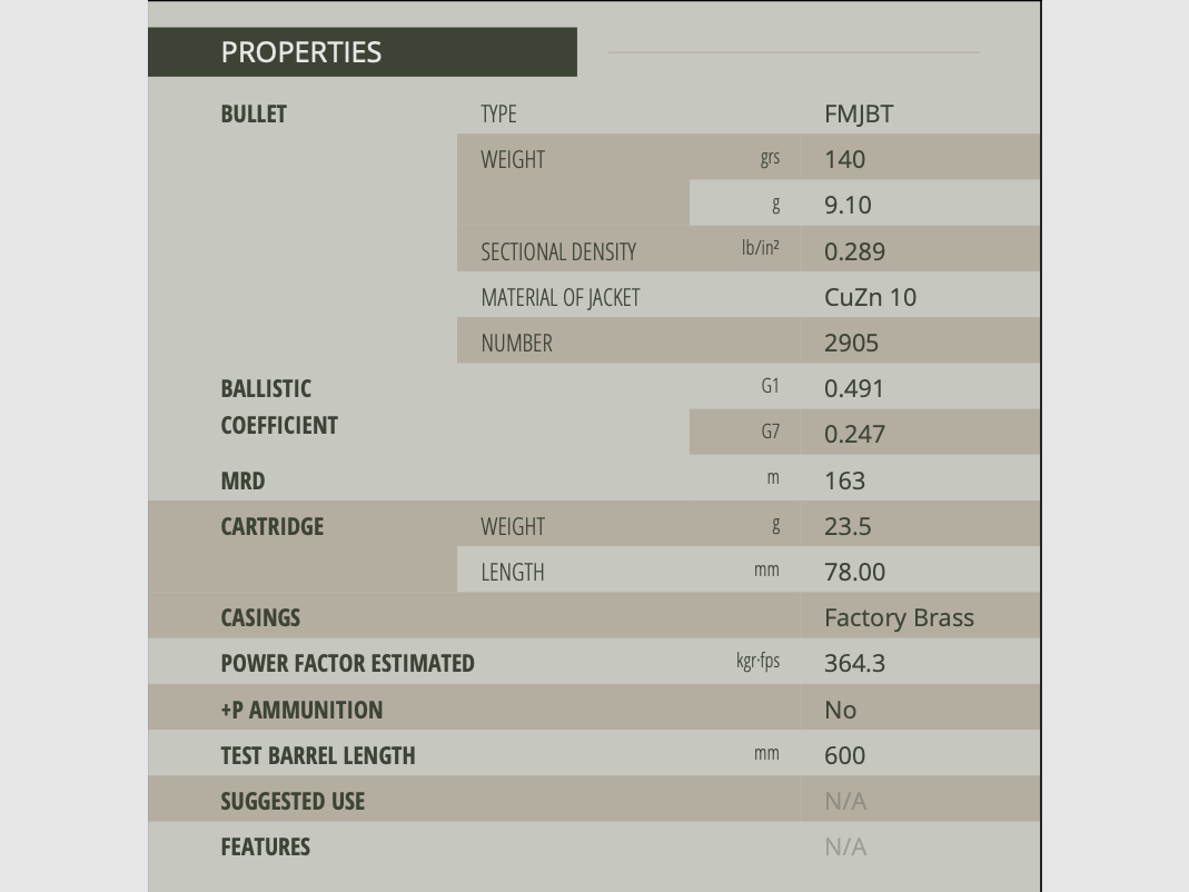 Sellier & Bellot 114461 6.5x55 SE FMJ BT 9.1g 140grs. 50 pcs.
