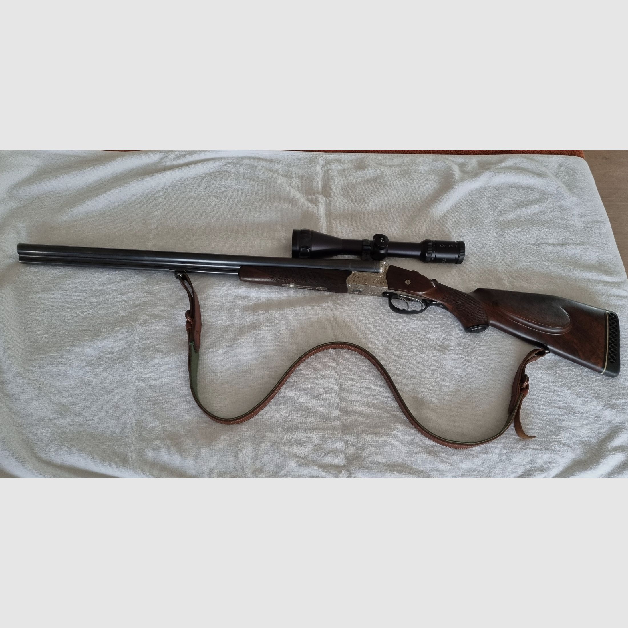 Krieghoff Drilling 7x65, Einstecklauf 22er Magnum, Kahles Zielfernrohr