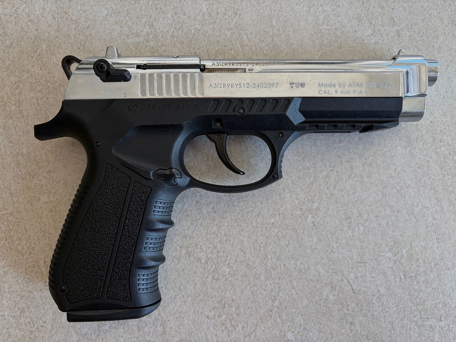 Zoraki 918-P Chrome | New | OVP | 9 mm P.A.K. | PTB 1072