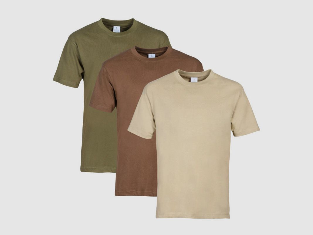 PACK 3 T-SHIRTS BRAUN BEIGE KHAKI, Bild 1 von 2