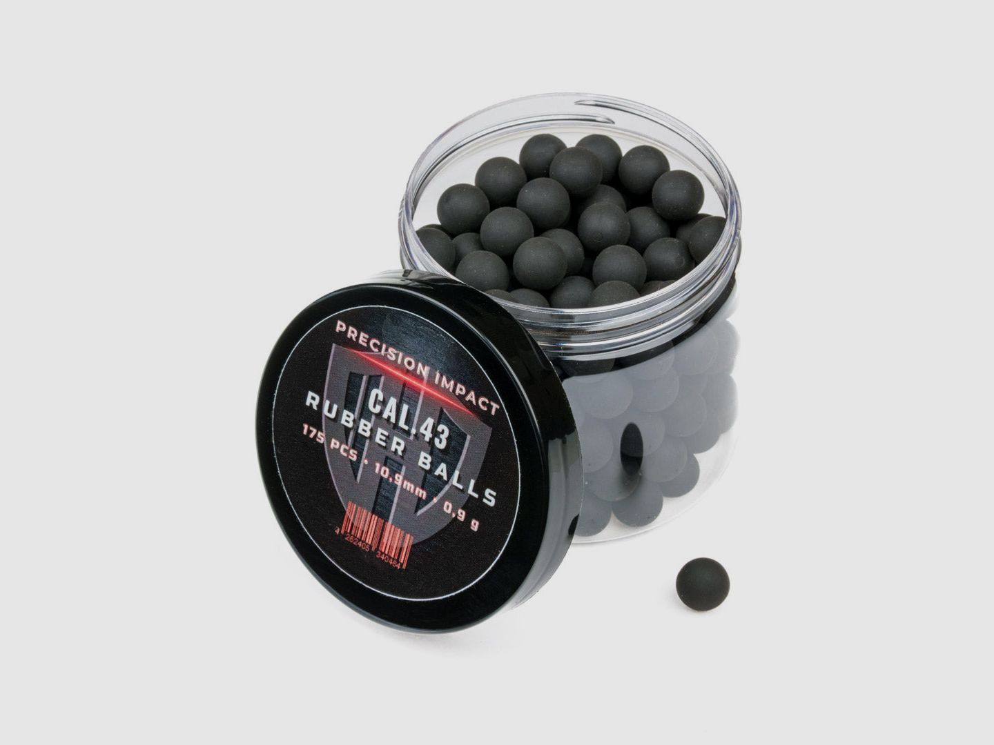 175x RUBBER BALLS CAL.43 | PRECISION IMPACT | PPQ M2 | T4E TPM1 | Glock | 0.9g