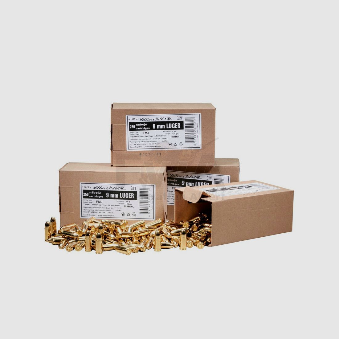 Patronen 9mm Luger Vollmantel 250er Schüttpackung - Sellier & Bellot