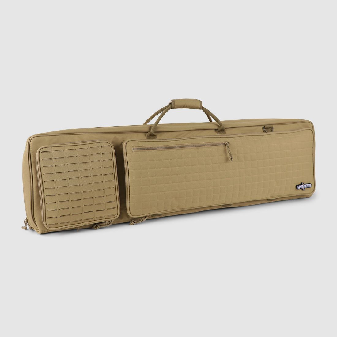 Housses d'armes d'hiver Sac tactique 110 cm – Laser-Cut MOLLE, système de transport de sac à dos, nylon 1000D (Dune)