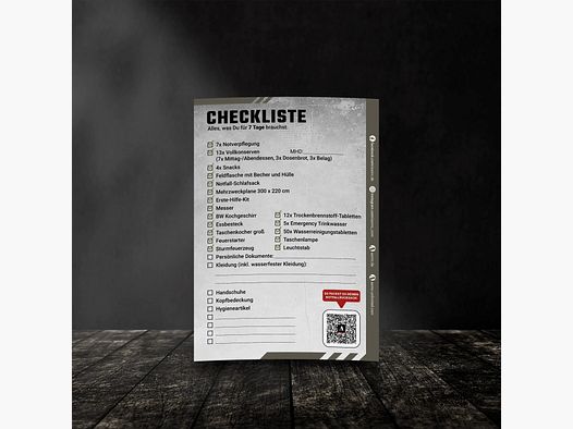 Checkliste Fluchtrucksack Medium - 7 Tage