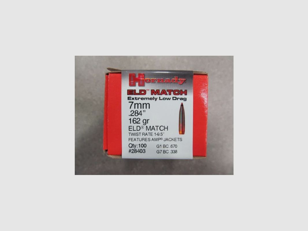 HORNADY Balas 7MM ELD MATCH 162 GR, imagen 1 de 3