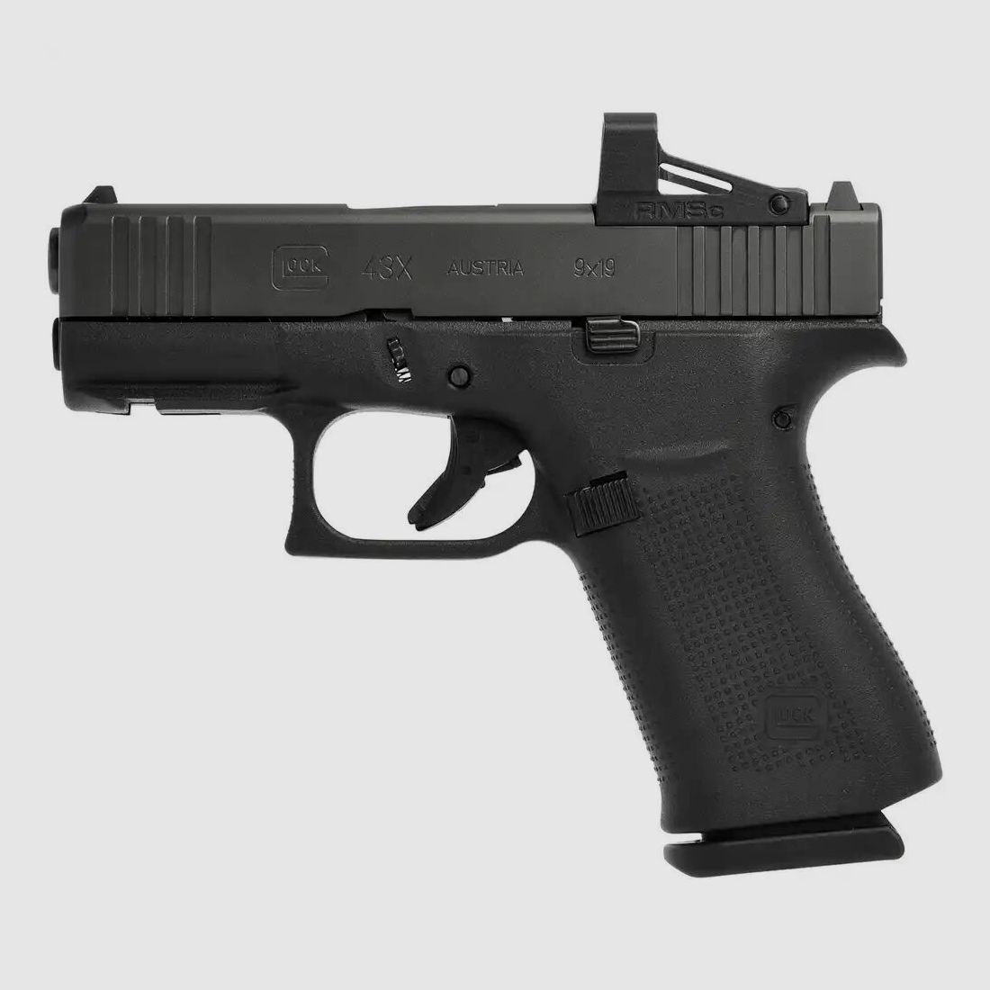 Glock Glock 43X z zamontowanym celownikiem RMSc Shield Red Dot