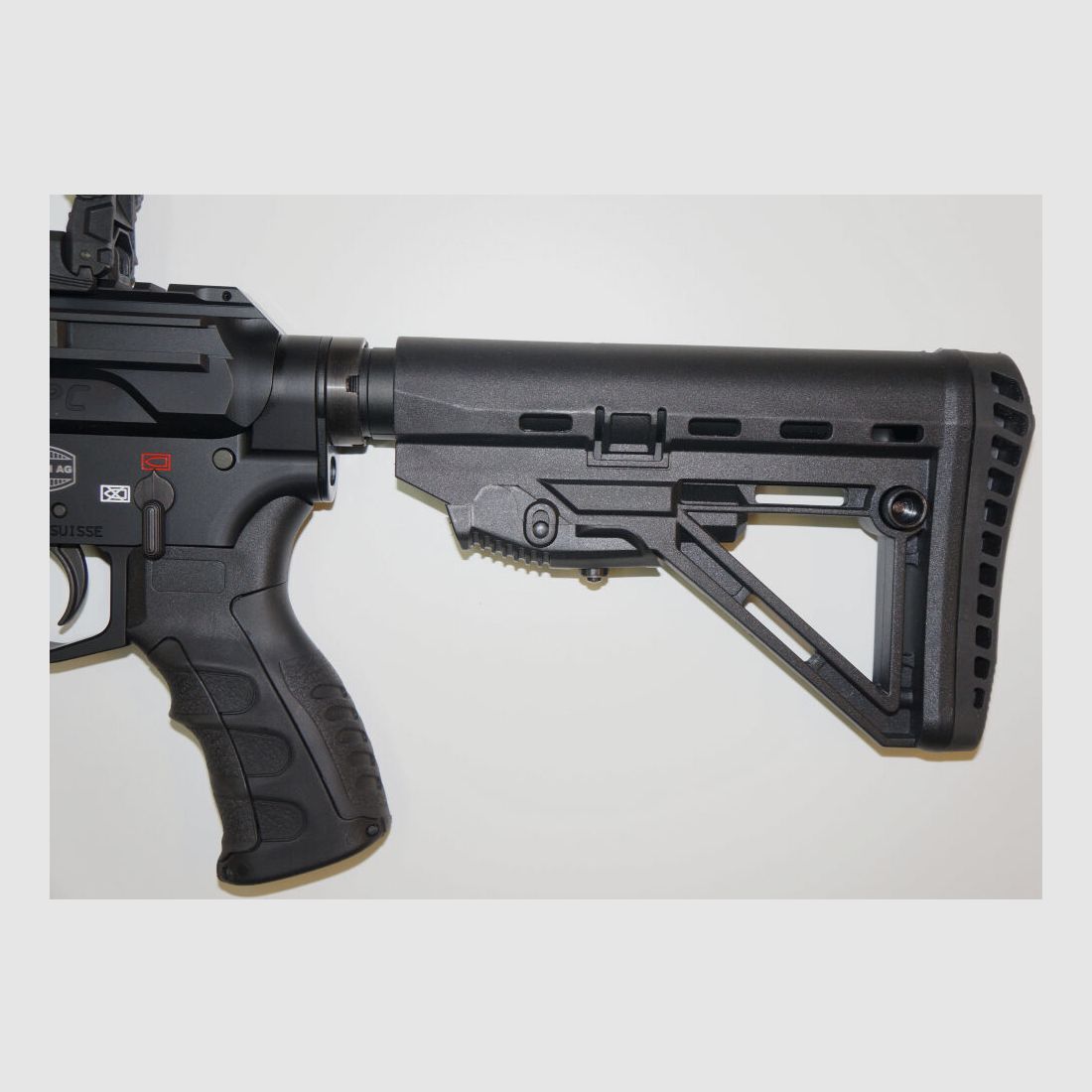 Schwaben Arms GmbH/GWMH Selbstladebüchse GWMH SPC-HUNTER A4 17" (SWISS PISTOL CARBINE) BLACK Kal.9x19 AR15 Glock Magazin