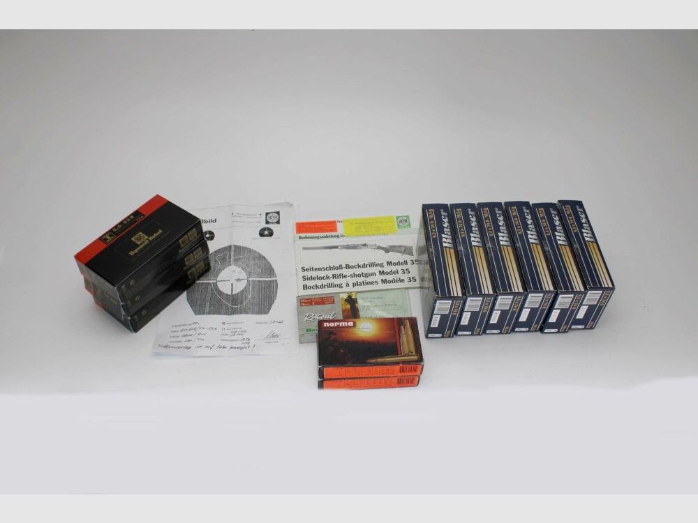 Bockdrilling Heym 35 de luxe avec Swarovski Habicht 2,5-10x56 LP et munitions 20/76;9,3x74R;5,6x52R