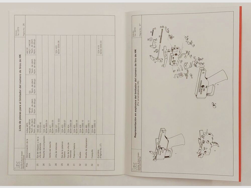 Heckler & Koch Bedienungsanleitung Heckler & Koch H&K MP5 Abzugsgruppe auf italienisch