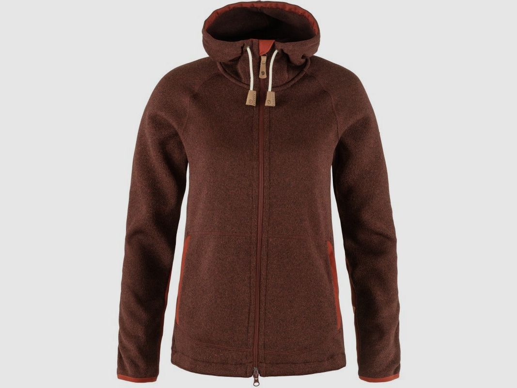 Fjällräven Damen Fleecejacke Övik Fleece Hoodie Rot XS