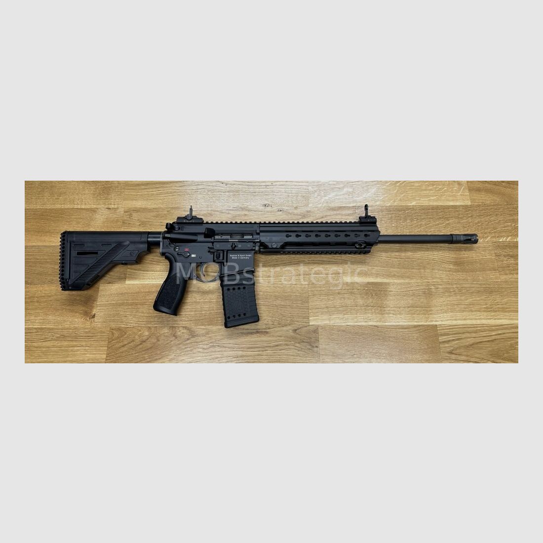 Heckler & Koch MR223 A3 Slim-Line 16,5" Lauf - halbautom. Büchse .223Rem sportlich zugelassen! - Das zivile H&K 416 - mit Original H&K Abzugs- und Schlagstück Pin mit extra Sicherung wie bei G95K + Original H&K QD End-Plate (doppelt neu verstemmt, siehe Foto)
