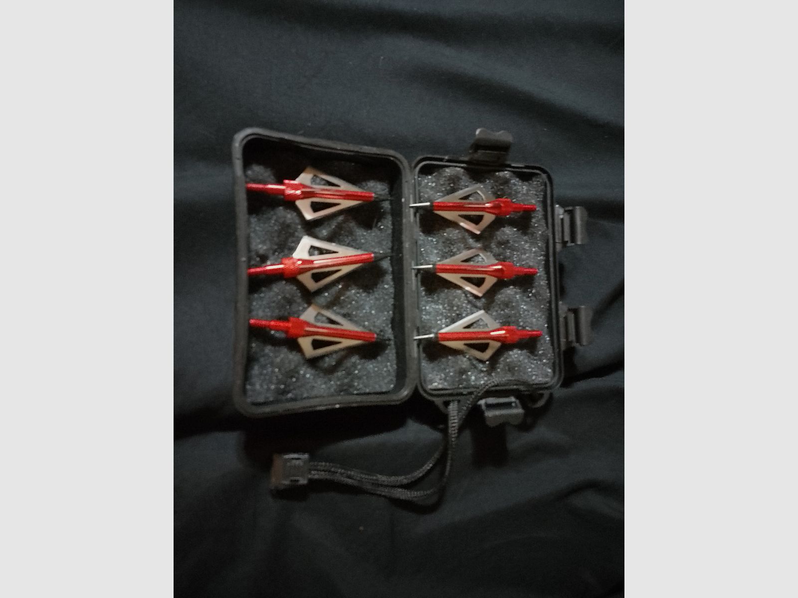 Jagtspitzen Set jagt spitzen Pfeile rot 6er Pack mit Box Pfeilspitzen