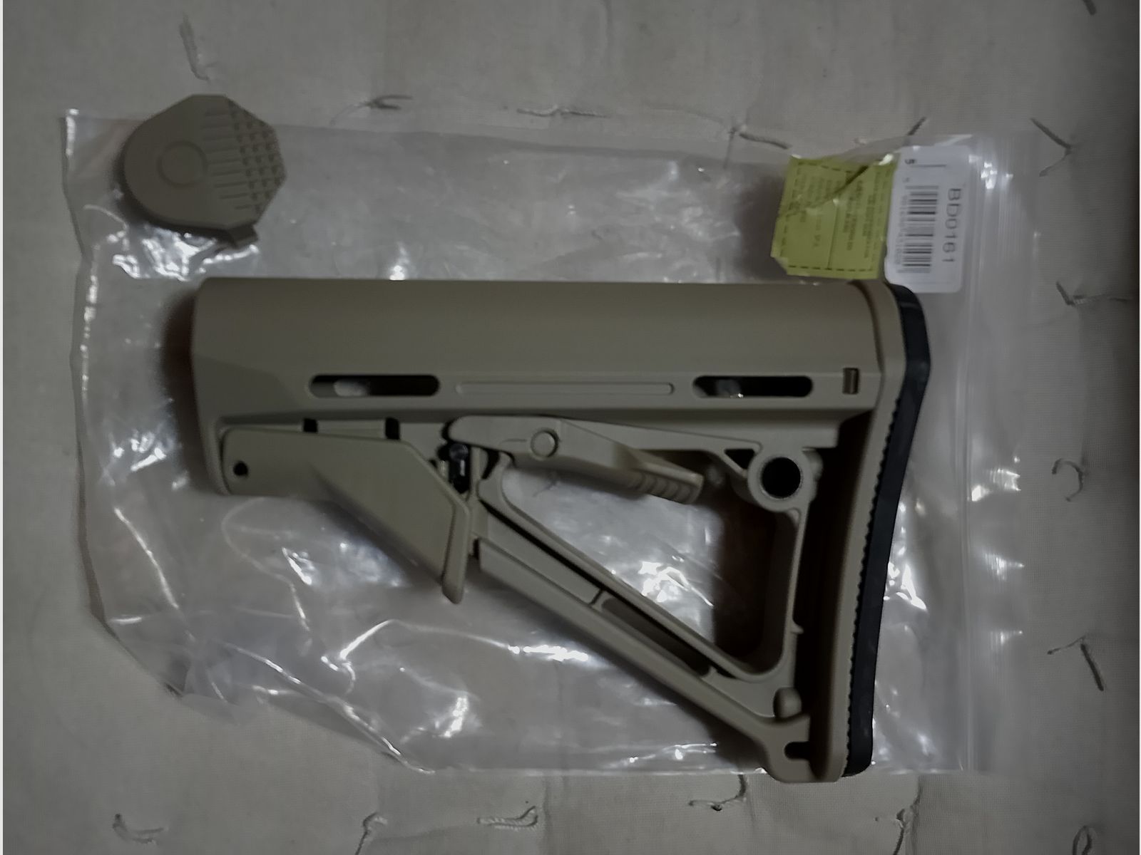 Universele kolf voor AR-15 systeem nieuw schuifkolf beige camouflage verstelbaar achterkolf