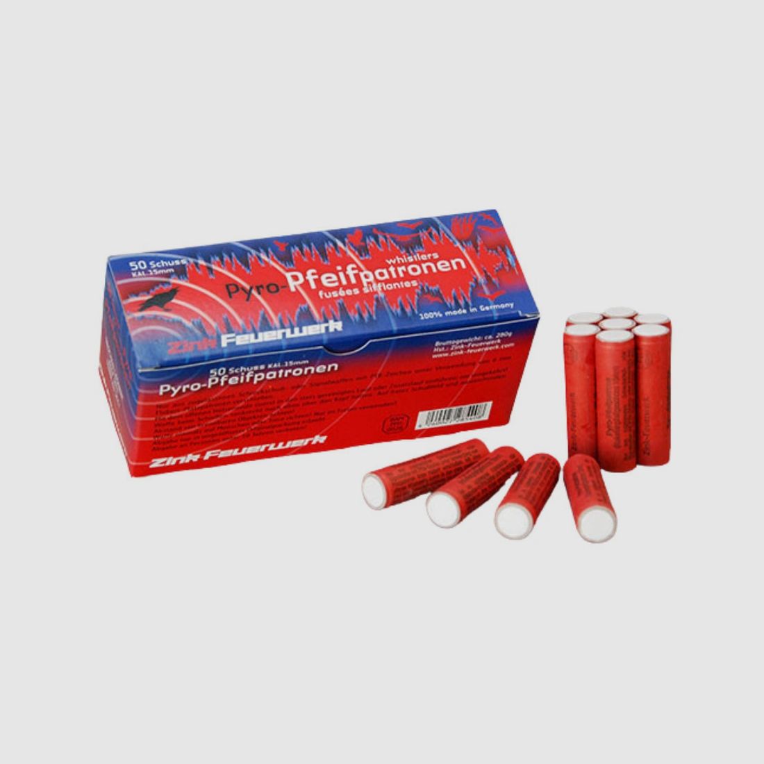 Zink 15mm Pyro-Pfeifpatronen 50 Schuss